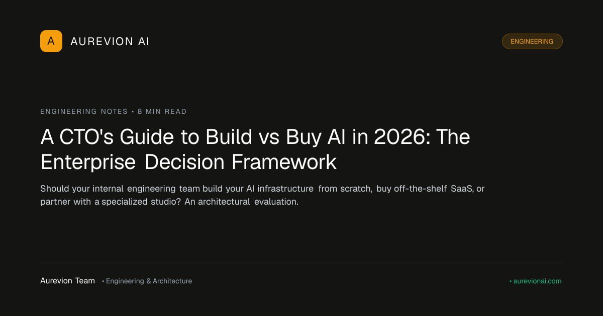 CTO decision framework diagram analyzing internal AI platform development versus managed enterprise vendors
